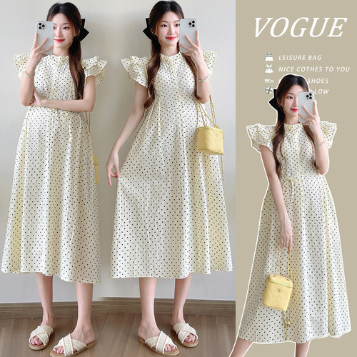 实拍现货 2024夏季新款法式孕妇装温柔风甜美减龄宽松蛋糕连衣裙