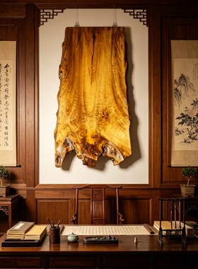 金丝楠木原木料实木雕刻工艺品摆件客厅装饰品送礼佳品实木板挂画