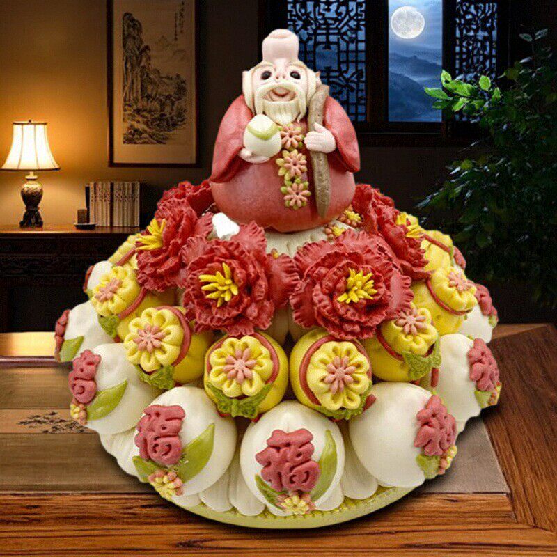 胶东花饽饽馍馍老人生日寿桃馒头礼物蛋糕寿星爷爷奶奶寿公寿婆