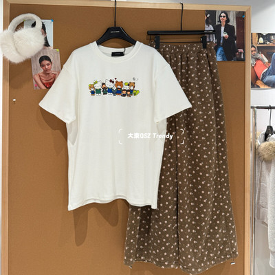 KT猫白色宽松百搭小个子短袖