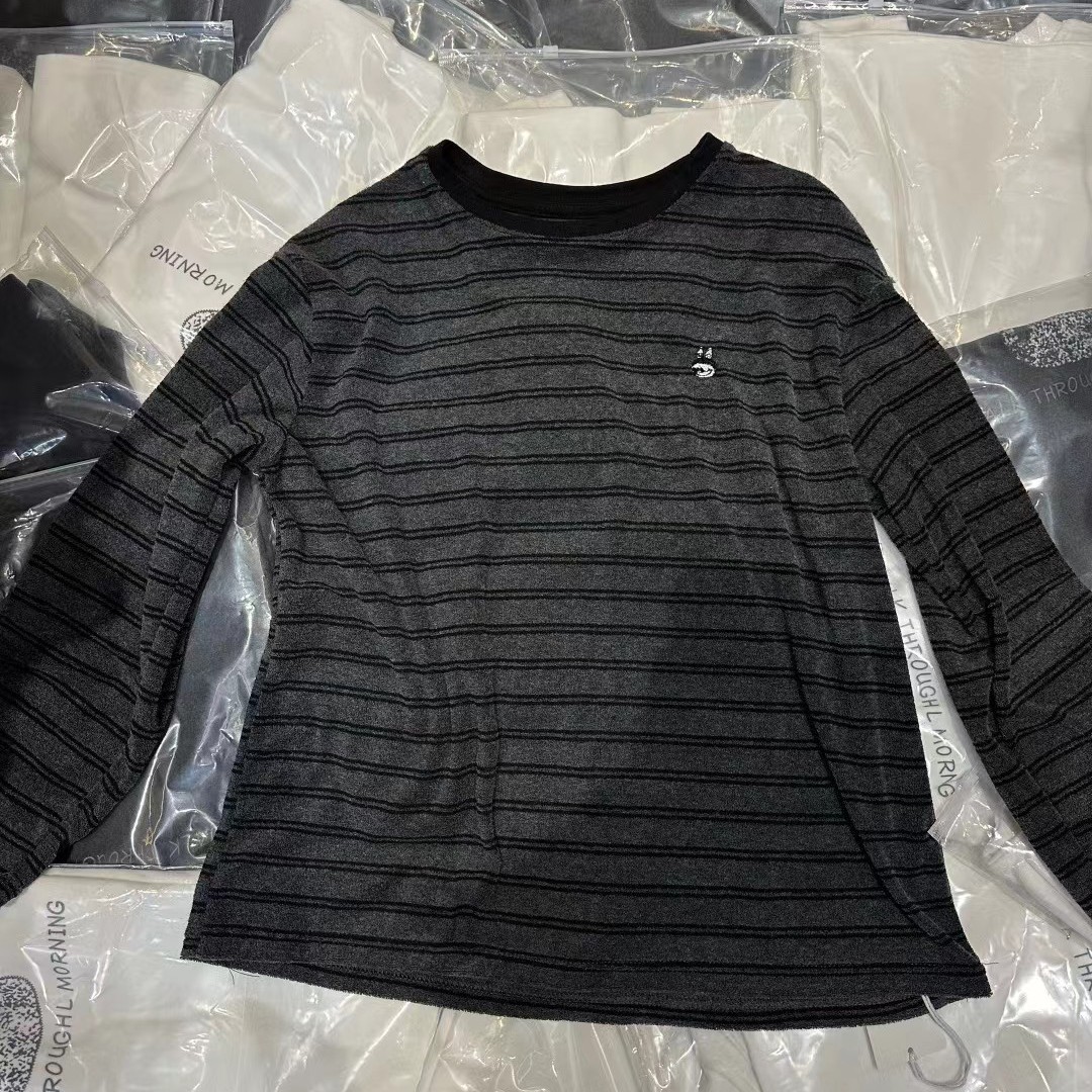 韩系圆领条纹长袖T恤女