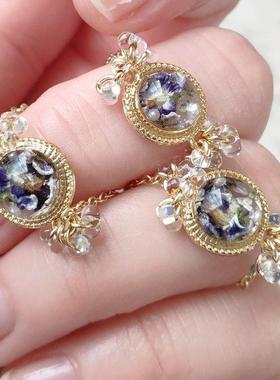 真花高级小众设计感手作食指戒