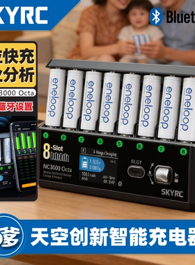 SKYRC NC3000 Octa充电器多功能八槽独立充电放电活化循环分析仪