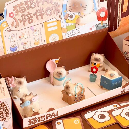 网红热卖猫猫PAI小陪伴日常盲盒创意桌面摆件卡通生日礼物伴手礼