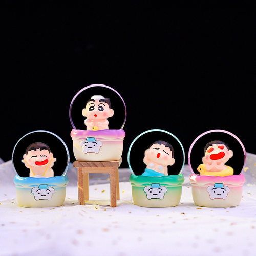 二次元同款小星愿仔迷你水晶球小摆件创意发光发亮卧室装饰品批发