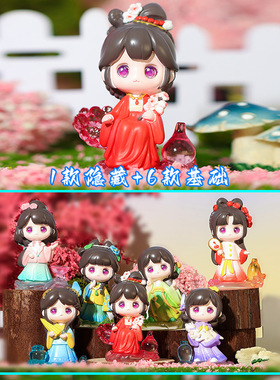 古风锦绣东方盲盒创意潮玩国潮桌面摆件树脂工艺品家居装饰品批发