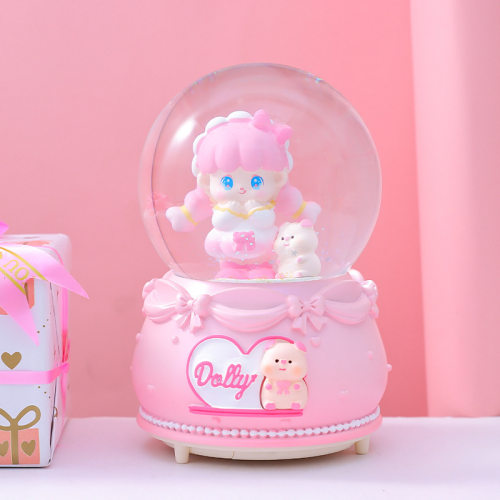 新款梦幻甜蜜梦境水晶球音乐盒八音盒可爱少女小礼物一件代发