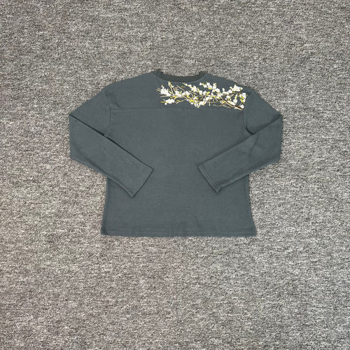 新款灰色欧美derschutze blossom德式花刺绣高品质t恤男长袖上衣