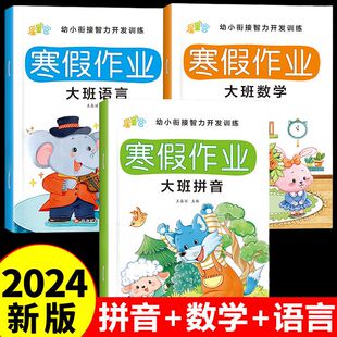 2024幼儿园寒假作业小班中大班学前幼小衔接寒假作业 一本通数学思维启蒙训练教材语文拼音练习册每日一练幼升小专项训练习题