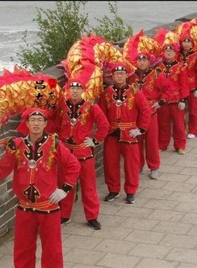 精品红色烫金龙 龙灯龙头 舞龙舞狮子道具 社火龙灯 大头龙狮道具