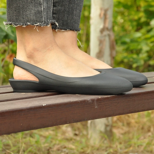 Crocs, кроксы на каблуке, пляжные босоножки на плоской подошве, легко надевать, простой и элегантный дизайн
