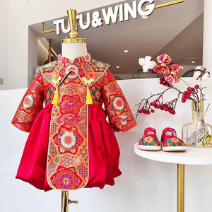 女童汉服超仙襦裙宝宝中国风唐装生日礼服婴儿古风套装春秋公主裙