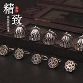 藏银镶嵌莲蓬挂件 手工diy饰品材料手串项链配件金色莲子莲蓬吊坠