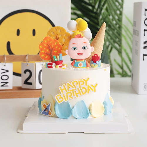 网红JJ宝贝软陶烘焙蛋糕装饰摆件男孩生日卡通生日派对甜品插件
