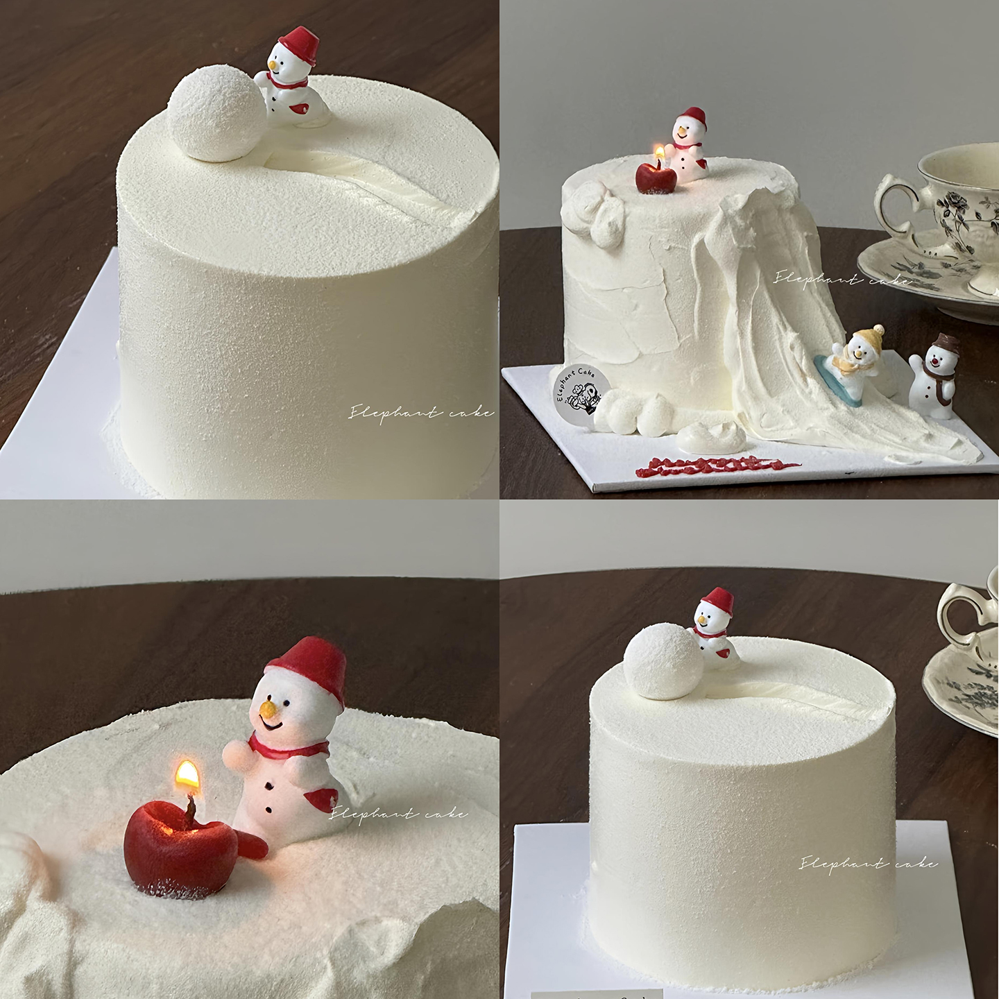 网红圣诞节冬季烘焙蛋糕装饰摆件可爱帽子滑板雪人堆雪球创意插件