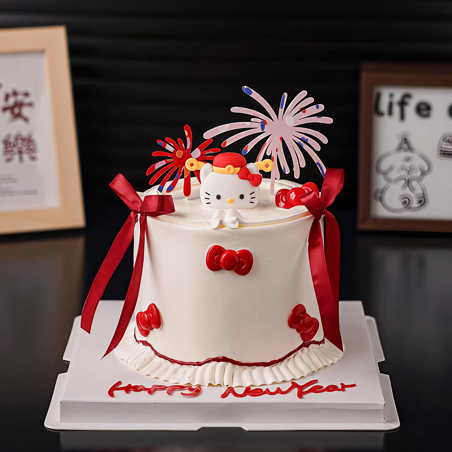 包邮2026新年快乐网红蛋糕装饰摆件财神帽Kitty猫礼花亚克力插件,节庆用品/礼品,蛋糕/烘焙装饰用品,淘宝优惠券,粉丝福利购,淘宝优惠卷