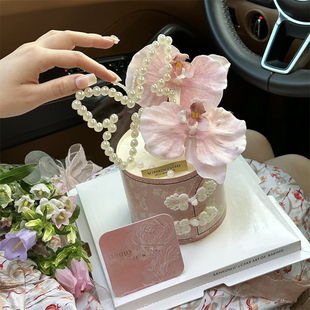 网红新中式 饰古风旗袍扣围边蝴蝶兰妈妈插件插牌 母亲节烘焙蛋糕装
