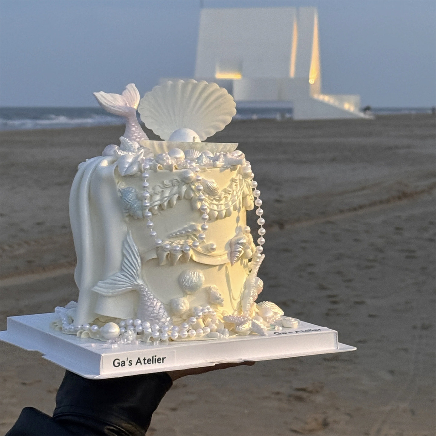 包邮网红ins风透明水晶糖珍珠梦幻贝壳慕斯蛋糕美人鱼尾硅胶模具