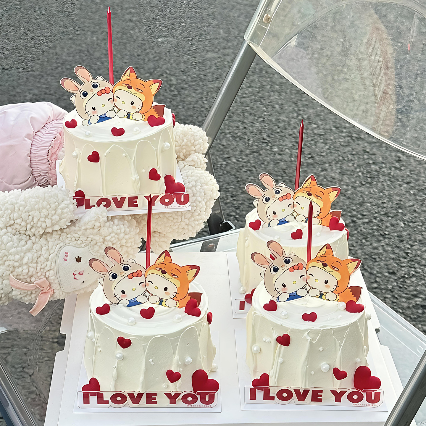 包邮2.14情人节蛋糕装饰插件亚克力狐兔Kitty情侣ILOVEU爱心表白,节庆用品/礼品,蛋糕/烘焙装饰用品,淘宝优惠券,粉丝福利购,淘宝优惠卷