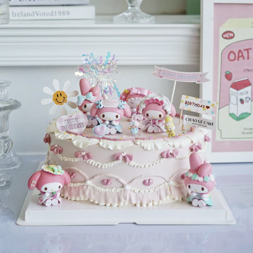 网红蛋糕装饰摆件插件KT猫美乐蒂三丽鸥库洛米帕恰狗女孩生日甜品
