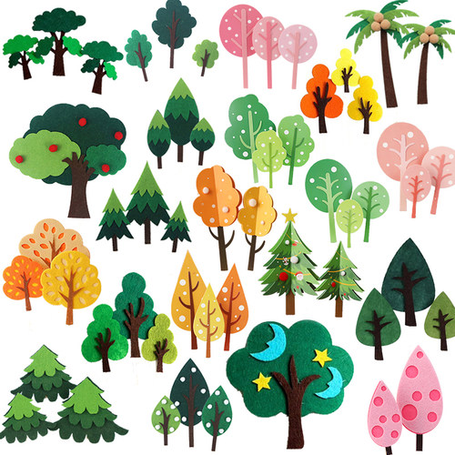 烘焙蛋糕装饰摆件网红森林小树苹果树松树椰子树生日插牌插件合集