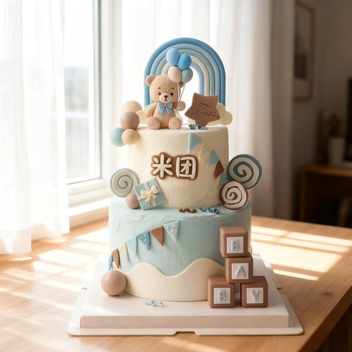 包邮网红ins风生日烘焙蛋糕装饰摆件卡通可爱气球蝴蝶结小熊插件