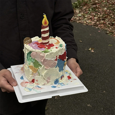 网红烘焙生日许愿蛋糕装饰ins风韩式复古火苗蜡烛多巴胺派对插件