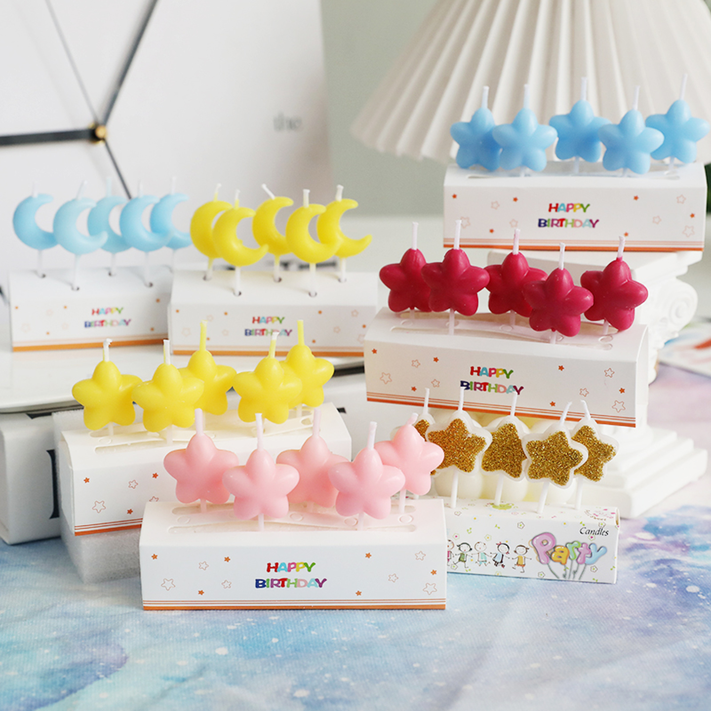 星星月亮生日蛋糕蜡烛