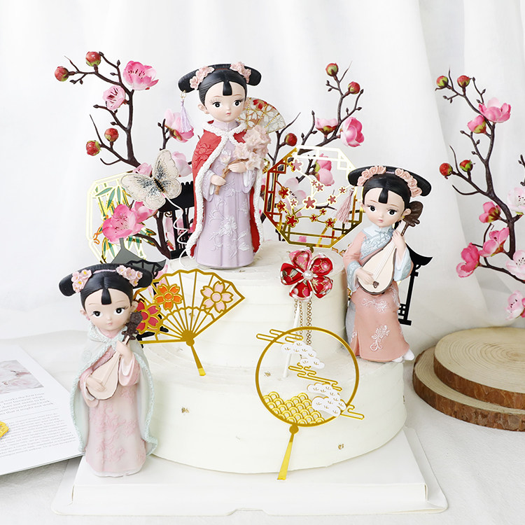 烘焙蛋糕装饰摆件古风宫廷网红亚克力插卡折扇梅兰竹菊生日插件,节庆用品/礼品,蛋糕/烘焙装饰用品,淘宝优惠券,粉丝福利购,淘宝优惠卷