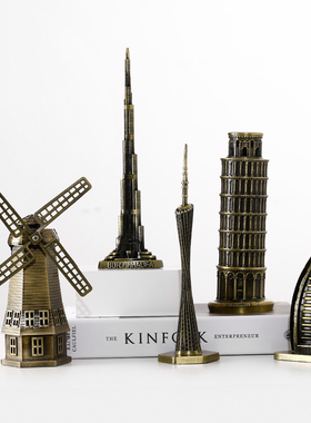 速发厅名地标建筑模工摆件铁艺型艺品创意家居客知酒柜办公桌面装