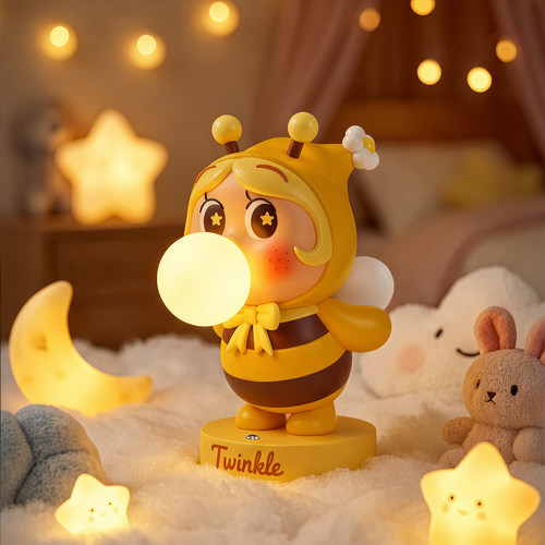 星星人卧室床头灯充电台灯小夜灯