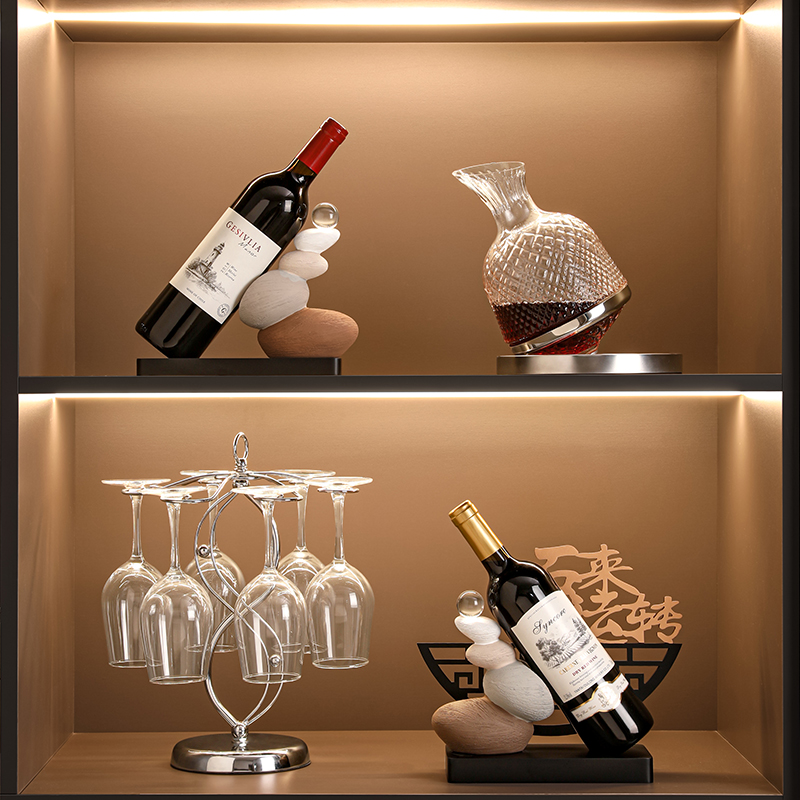 时来运转红酒架酒柜摆件