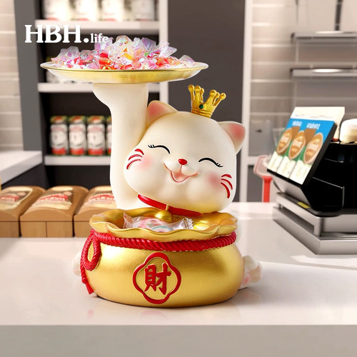海贝海招财猫前台收银台糖果托盘