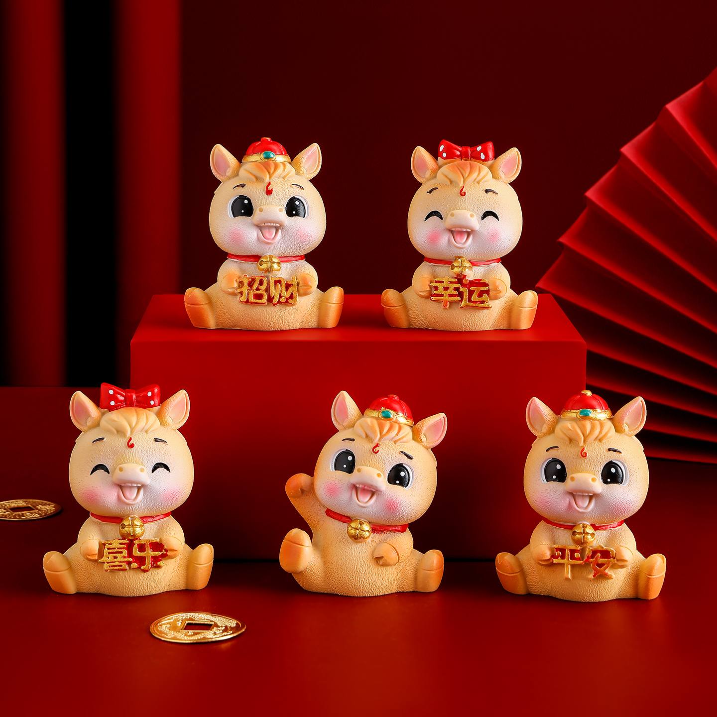 马年吉祥物摆件办公室桌面装饰品