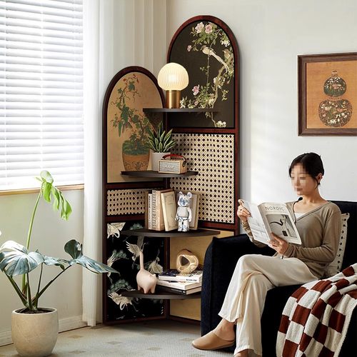 中古墙角转角柜子置物架客厅收纳