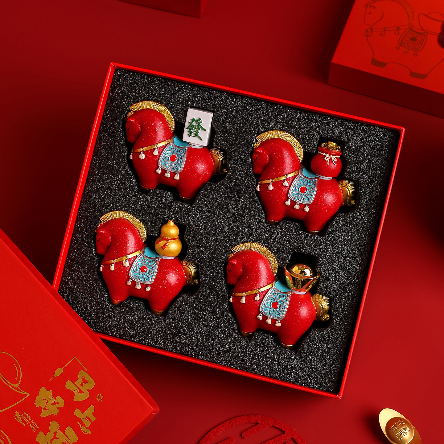 2026马年吉祥马上发财摆件办公室桌面装饰新年礼物年会创意小礼品