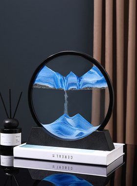 创意3D流沙画沙漏摆件轻奢高档家居客厅酒柜办公室桌面装饰品摆设
