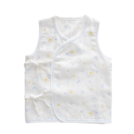 盛哲卡新生儿衣服夏婴儿背心纱布衣服夏无袖纯棉纱布背心宝宝初生