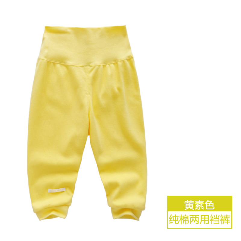 宝宝纯棉护脐裤纯棉新生儿秋裤春秋冬开裆裤 婴儿高腰护肚裤