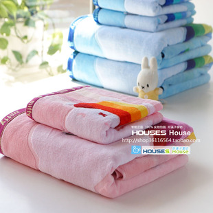 A类2条金号米菲兔联名款纯棉割绒家用加大加厚毛巾浴巾套装送礼品