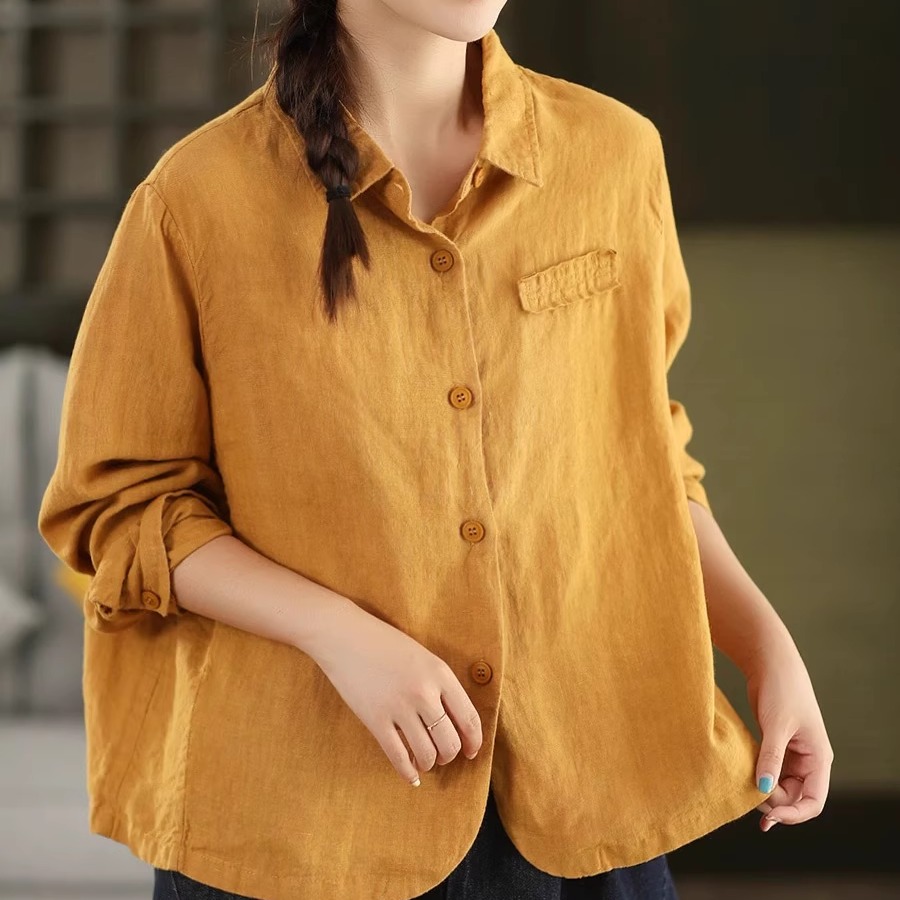 2025新款复古100%敦实衬衫