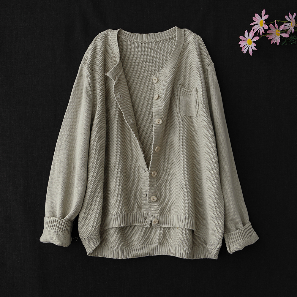 棉线单排扣不起球短款外套女薄款