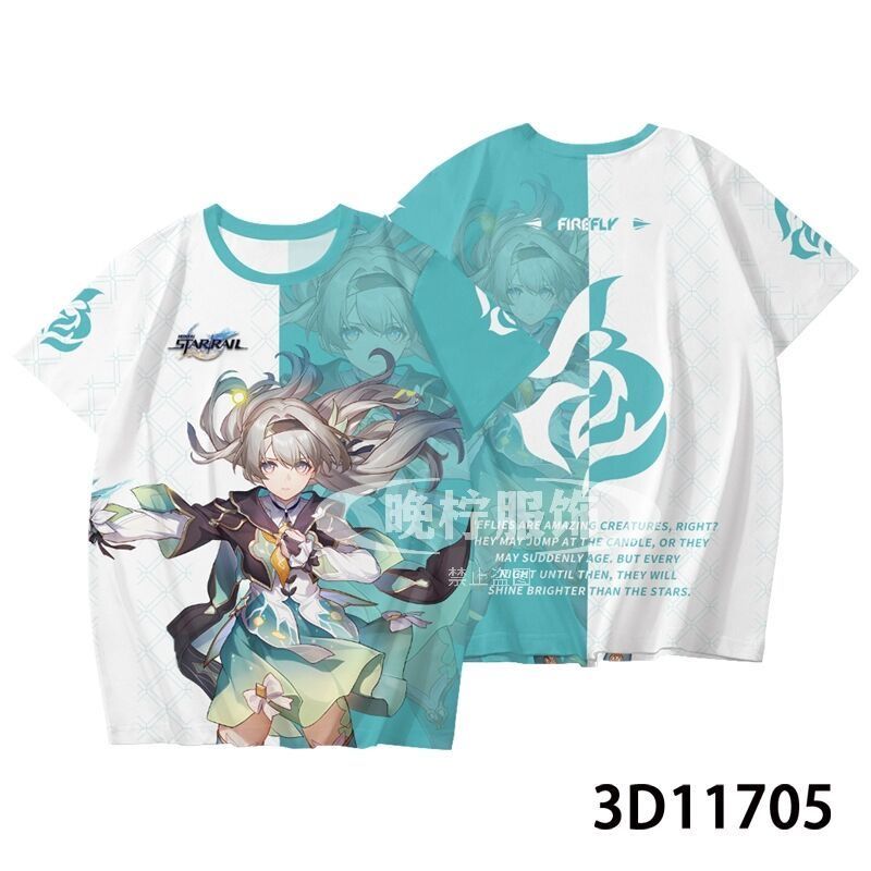 崩星穹周边衣服 流萤痛衣 Firefly印象夏装男士女短袖T恤潮
