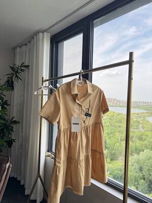 包邮 特价清！学院风连衣裙女夏季简约清爽气质显瘦中长款a字伞裙