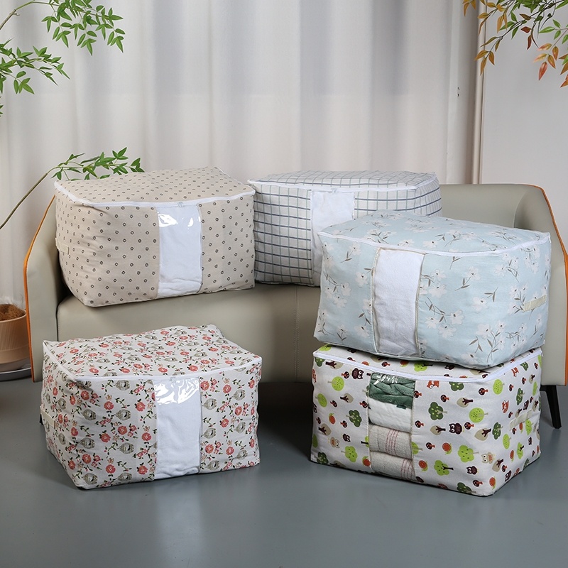 包邮三个!防尘防潮优质加厚棉麻面料大容量可折叠家居被子收纳袋