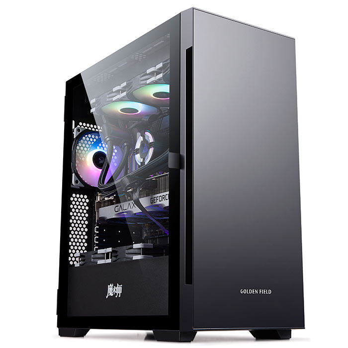 金河田 魔术师 牧马人pro机箱台式机水冷全侧透明白色主机atx机箱