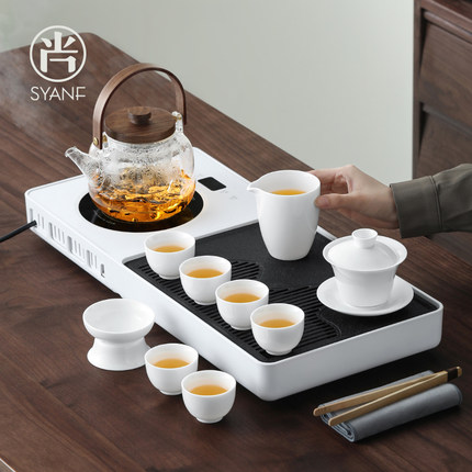 茶盘茶具套装家用2025新款陶瓷一整套高档客厅小型茶台烧水壶一体