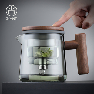 玻璃内胆高级泡茶壶 飘逸杯耐热全玻璃茶壶一键过滤茶水分离按压式