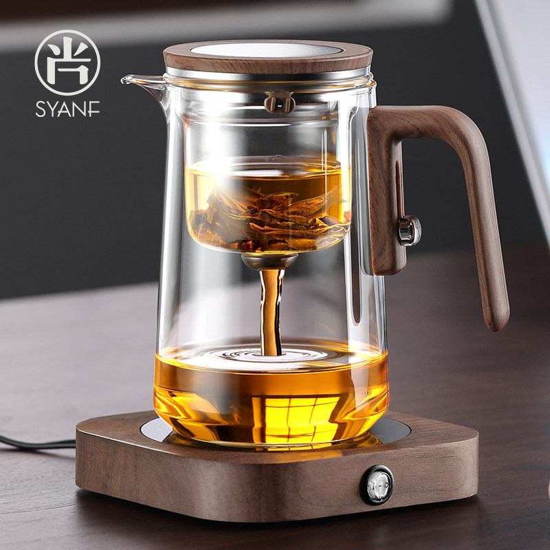飘逸杯泡茶壶家用可加热玻璃内胆茶水分离冲茶器飘逸壶磁吸泡茶杯