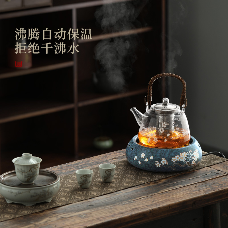 尚言坊严选电陶炉煮茶器煮茶炉子加热耐高温煮茶壶白瓷蒸茶电热炉